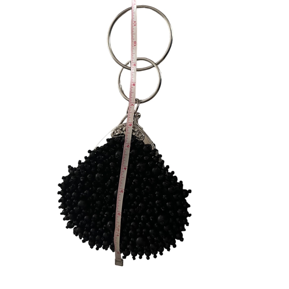 Vintage Beaded Black Purse - Picture 4 of 8